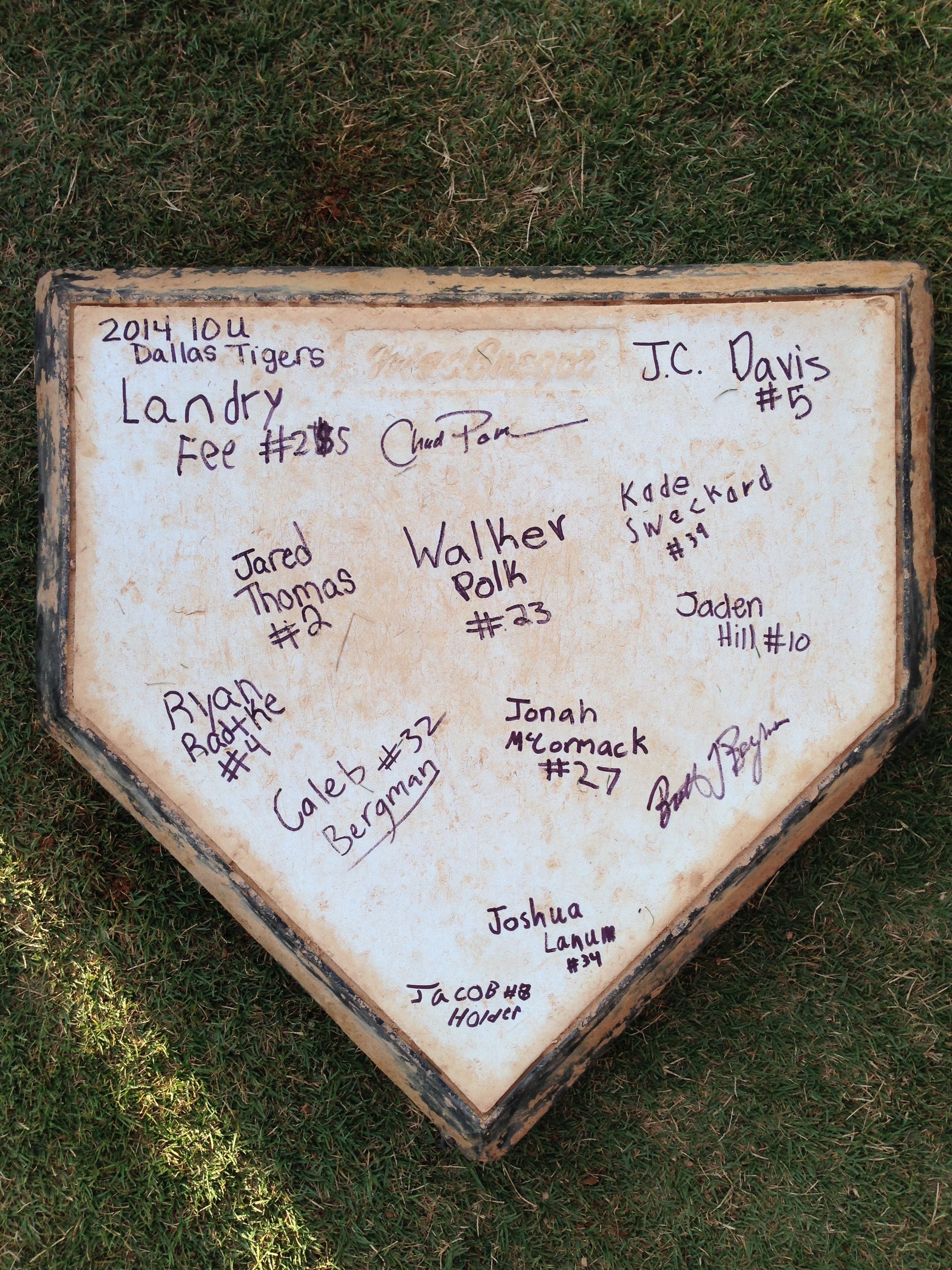 Autographed homeplate autographed homeplate